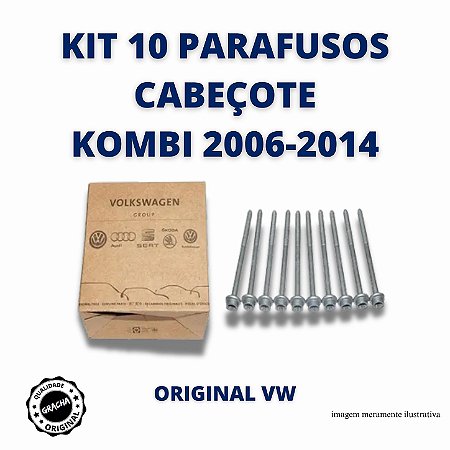 KIT 10 PARAFUSOS DO CABEÇOTE ORIGINAL VW - KOMBI 2006 A 2014