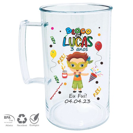 20 Canecas Acrilicas 300 ml Personalizadas Carnaval