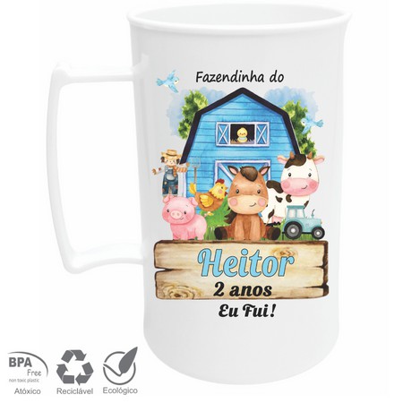 80 Unidades canecas 300ml -Fazendinha