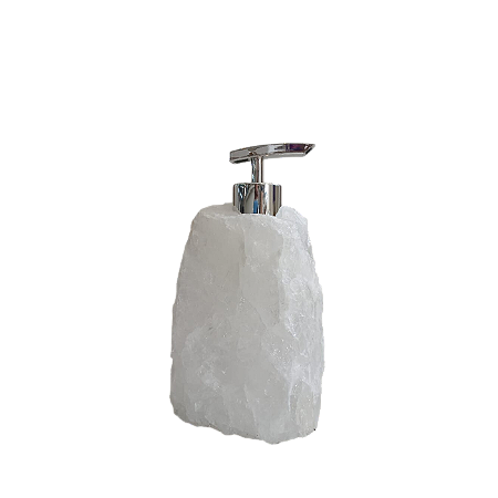 Porta Sabonete Liquido Pedra Quartzo Cristal