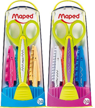 Tesouras Escolar Corte Criativo Maped kit c/ 5 lâminas