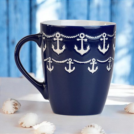 Caneca Náutica Azul Âncora