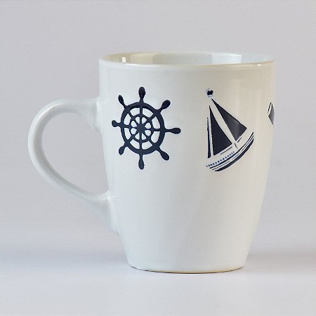 Caneca Náutica Branca Timão e Barco