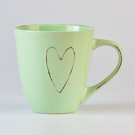 Caneca Coração Verde 500ml