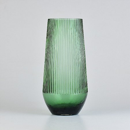 Vaso Canelado Verde Escuro 29cm