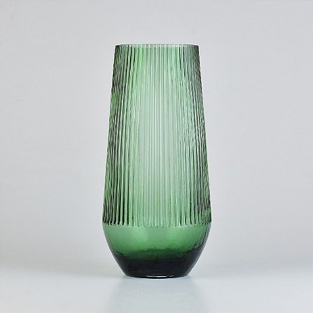 Vaso Canelado Verde Escuro 29cm