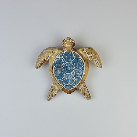 Enfeite de Parede Tartaruga Azul 19cm