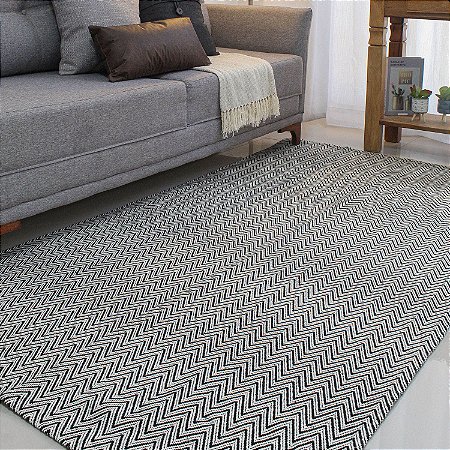 Tapete Sabará Anti-Slip Preto 200x140cm