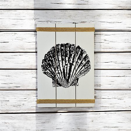 Quadro Concha Branco 35 cm