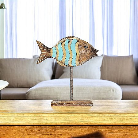 Enfeite Peixes Onda Turquesa 20cm