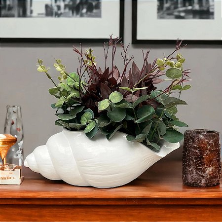 Vaso decorativo Concha Branco