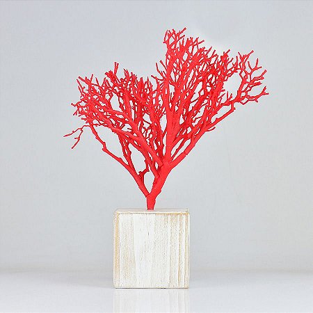 Enfeite Coral Vermelho 30cm
