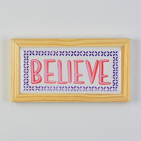 Quadro em Cerâmica Believe - 15,5x29x3,5 cm