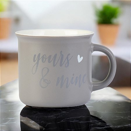 Caneca Love Cinza Frase 400ml