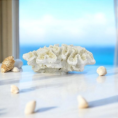 Enfeite Coral Branco 18 cm