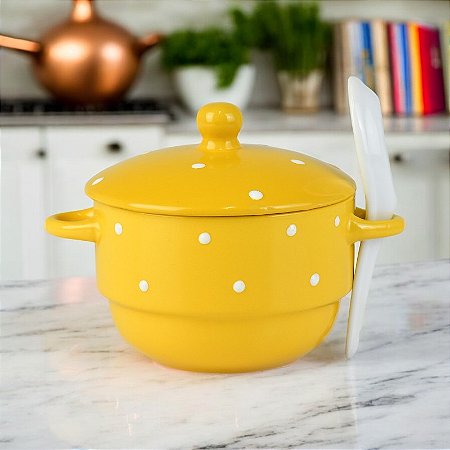 Tigela Com Tampa Amarelo