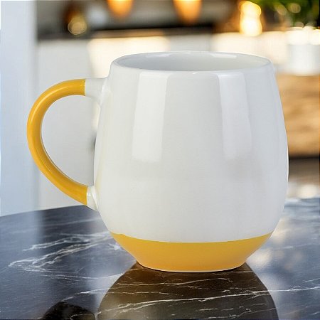 Caneca White Amarelo 500ml