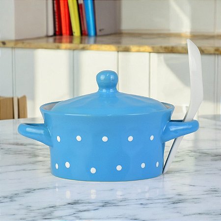 Tigela Azul Com Tampa