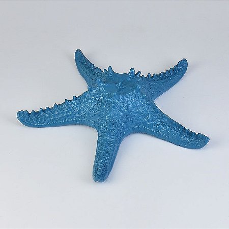Enfeite Estrela Azul Em Cerâmica em Resina
