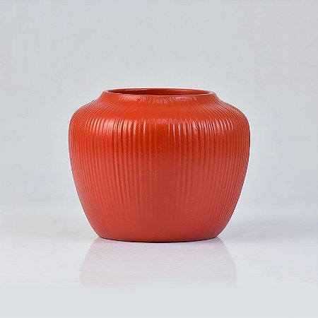 Vaso Redondo Vermelho em Cerâmica
