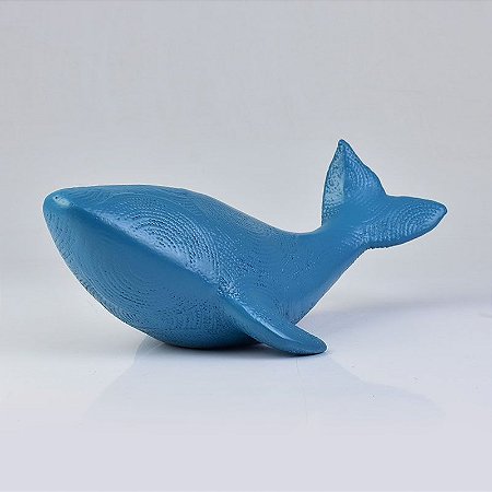 Enfeite Baleia Orca Azul com Textura Grande em Cerâmica