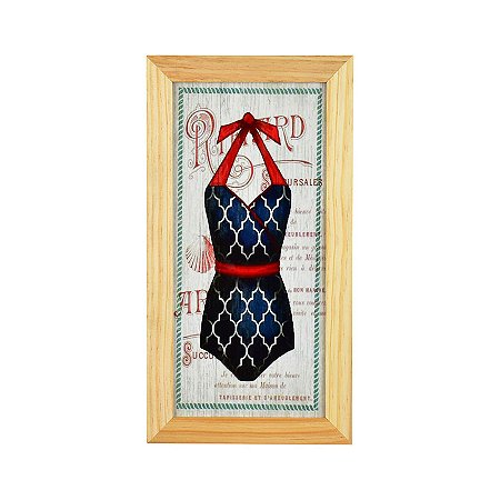 Quadro Azulejo Praia Traje Feminino em Cerâmica