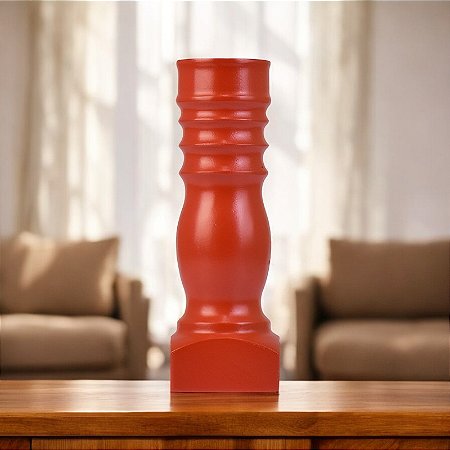 Castiçal Vermelho Médio em Madeira