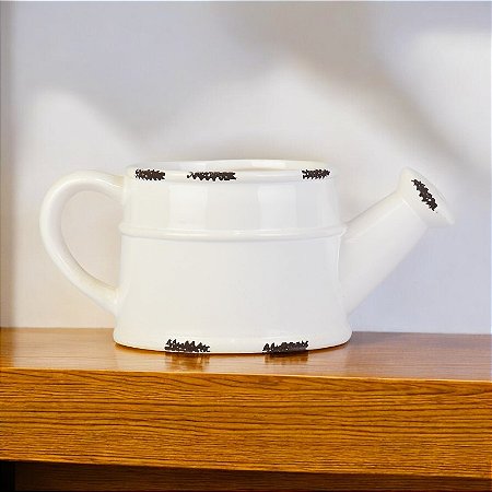Vaso Regador Branco 11 cm em Cerâmica