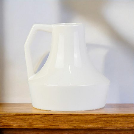 Vasinho Jarra Branco 15 cm em Cerâmica