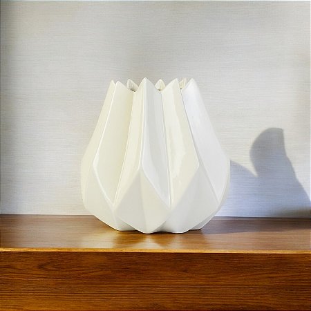 Vaso Gota Branco 16 cm em Cerâmica