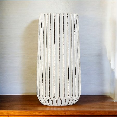 Vaso Branco 25 cm em Cerâmica