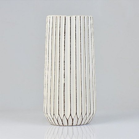 Vaso Branco 25 cm em Cerâmica