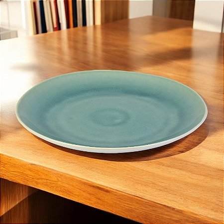 Prato Verde 28 cm em Cerâmica Organic