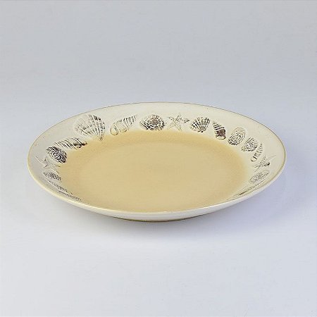 Prato Náutico Branco 28 cm em Cerâmica