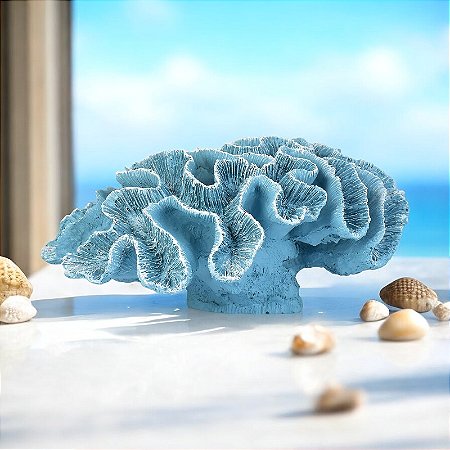 Enfeite Coral 25 cm Azul