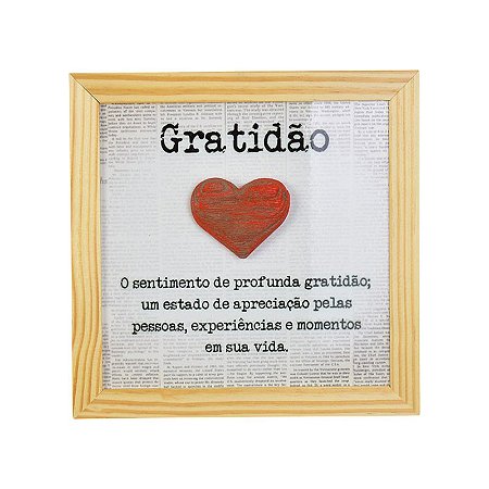 Quadro Azulejo 20x20 Gratidão em Cerâmica