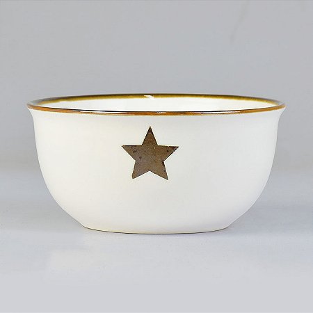 Bowl Branco Estrela em Cerâmica