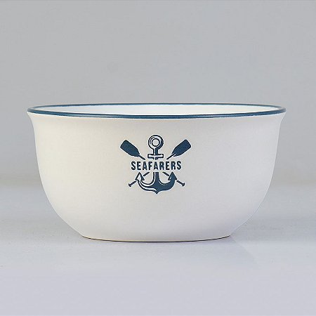 Bowl Ocean Branco Seafarer Âncora em Cerâmica