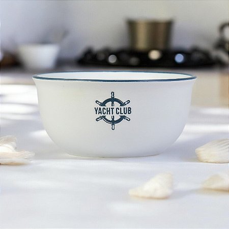 Bowl Ocean Branco Yatch Club em Cerâmica
