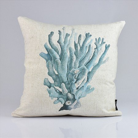 Almofada Cheia Coral Azul 40x40