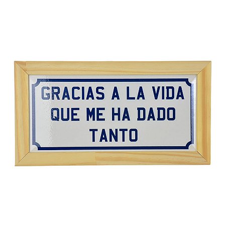Quadro em Cerâmica Gracias a La Vida - 15,5x29x3,5 cm