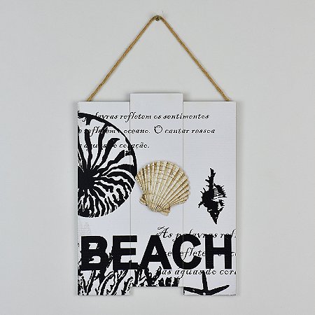 Quadro Beach Branco em Madeira