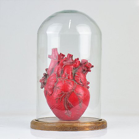 Enfeite Vitrine com Coração em Resina