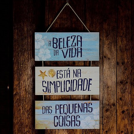 Quadro Náutico A Beleza Da Vida em Madeira