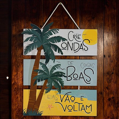 Quadro Náutico Crie Ondas de Coisas em Madeira