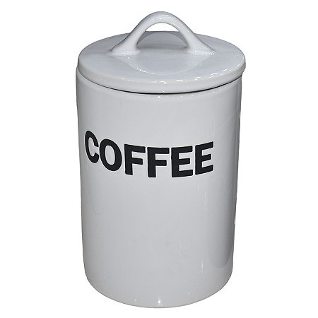 Pote Coffe Branco em Cerâmica