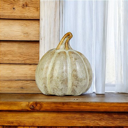 Abóbora Folha Branca em Cerâmica
