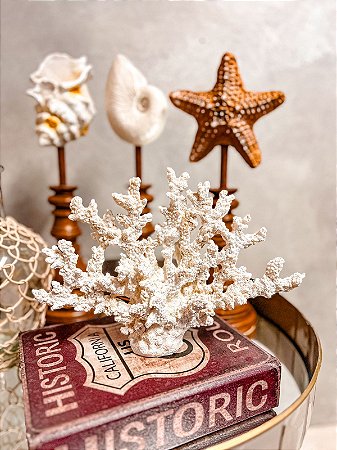 Coral Branco Árvore em Resina
