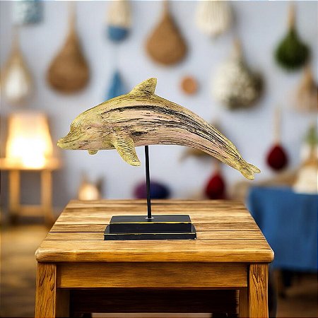 Pedestal Golfinho 30 cm em Resina