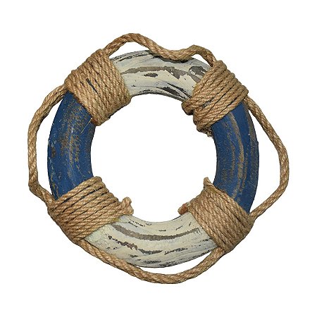 Enfeite Decorativo Boia Azul em Madeira